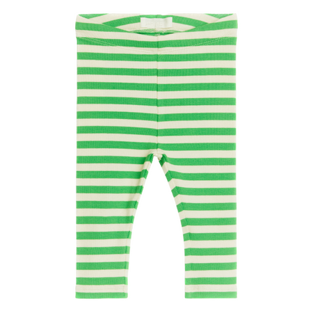 Green White Stripe Leggings Bundlee